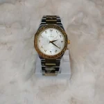 LV LEFAN Men's Luxury Analog Watch Silver & Gold Two-Tone Dial with Engraved Bezel