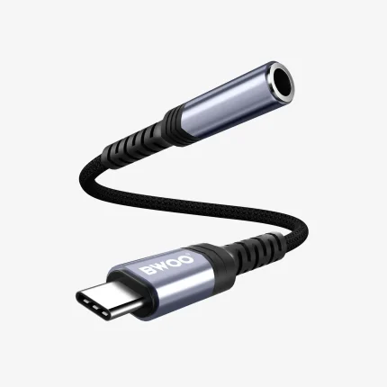 BWOO audio adapter cable BZ47 aux 3,5 mm to USB-C black