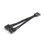 USB Header Extension Cable 9Pin 1 Female to 2 Male Y Splitter Cable Black