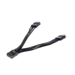 USB Header Extension Cable 9Pin 1 Female to 2 Male Y Splitter Cable Black - Image 2
